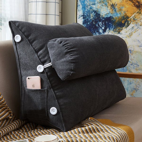 Almohada Cuña de Terciopelo para Lectura - Soporte Lumbar Grande