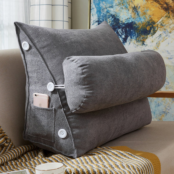 Almohada Cuña de Terciopelo para Lectura - Soporte Lumbar Grande - Image 3