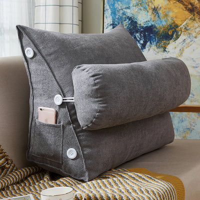 Almohada Cuña de Terciopelo para Lectura - Soporte Lumbar Grande - Image 3