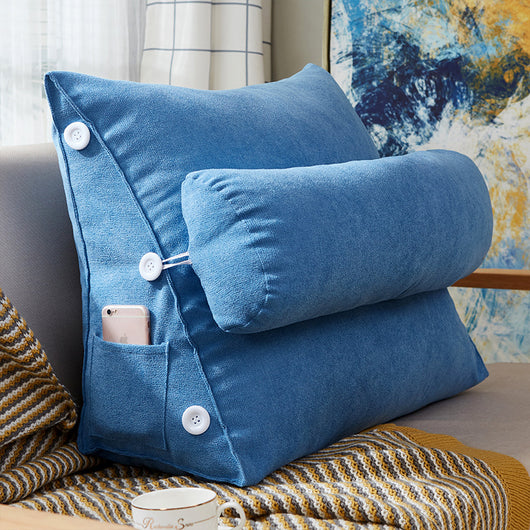 Almohada Cuña de Terciopelo para Lectura - Soporte Lumbar Grande - Image 8
