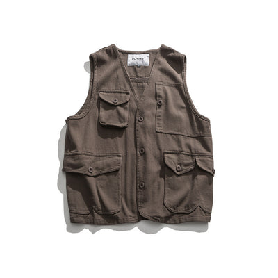 Chaleco Multibolsillos Casual Unisex Estilo Americano - Image 3