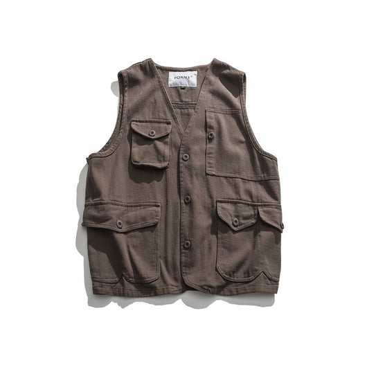Chaleco Multibolsillos Casual Unisex Estilo Americano - Image 3