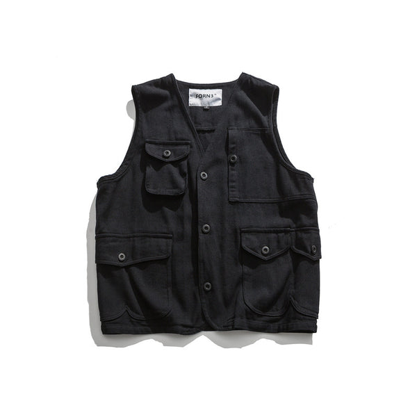 Chaleco Multibolsillos Casual Unisex Estilo Americano