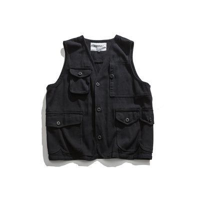 Chaleco Multibolsillos Casual Unisex Estilo Americano - Image 2