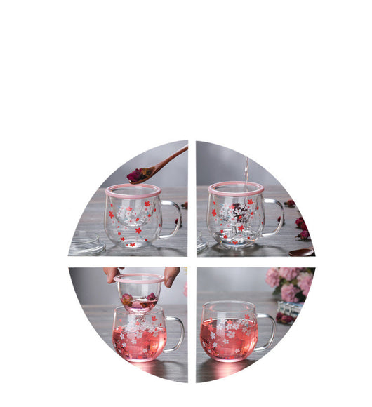 Juego de Taza para Té de Flores de Cerezo en Vidrio Borosilicato - Image 8