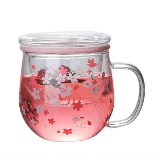 Juego de Taza para Té de Flores de Cerezo en Vidrio Borosilicato - Image 7