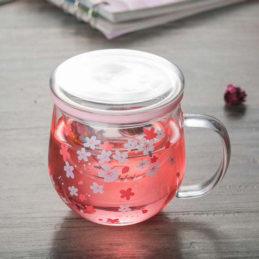 Juego de Taza para Té de Flores de Cerezo en Vidrio Borosilicato - Image 9