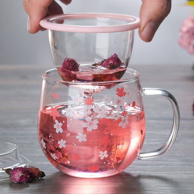 Juego de Taza para Té de Flores de Cerezo en Vidrio Borosilicato - Image 10