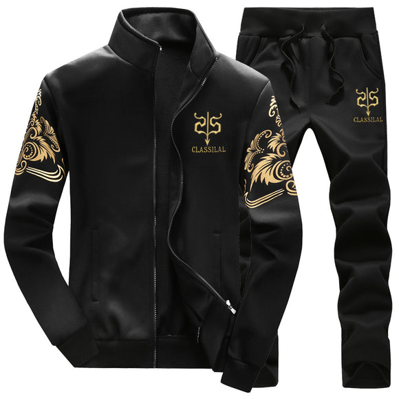 Conjunto Deportivo Hombre 2 Piezas: Chaqueta y Pantalón Slim Fit con Cierre
