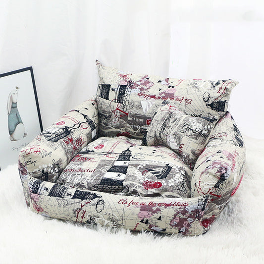 Cama Sofá para Mascotas Otoño Invierno con Tela Canvas - Image 2