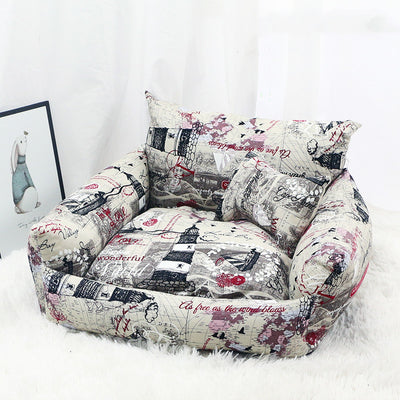 Cama Sofá para Mascotas Otoño Invierno con Tela Canvas - Image 2