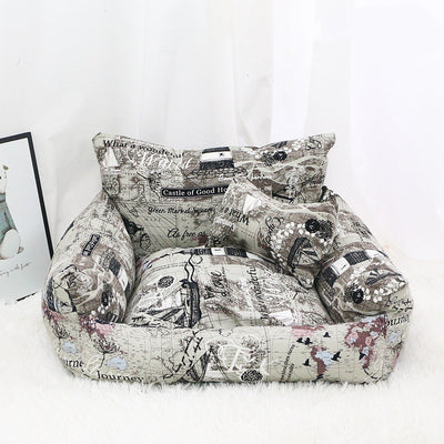 Cama Sofá para Mascotas Otoño Invierno con Tela Canvas - Image 4
