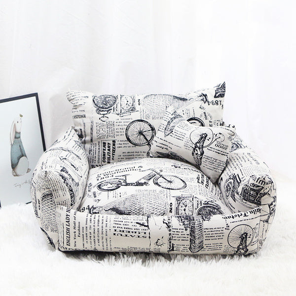 Cama Sofá para Mascotas Otoño Invierno con Tela Canvas