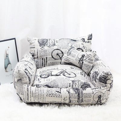 Cama Sofá para Mascotas Otoño Invierno con Tela Canvas