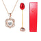 Collar Corazón de Cristal Bicolor con Rosa - Regalo Romántico para Ella