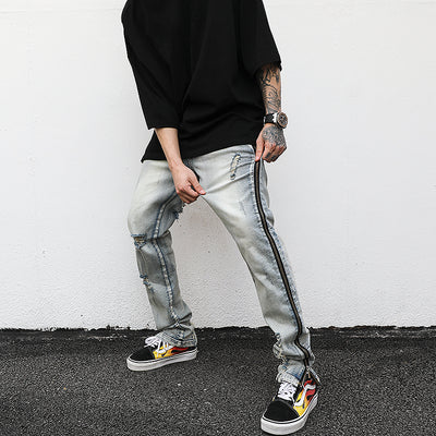 Jeans Slim Fit Desgastados con Cierre Lateral y Tela Elástica - Image 7