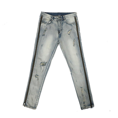 Jeans Slim Fit Desgastados con Cierre Lateral y Tela Elástica - Image 10
