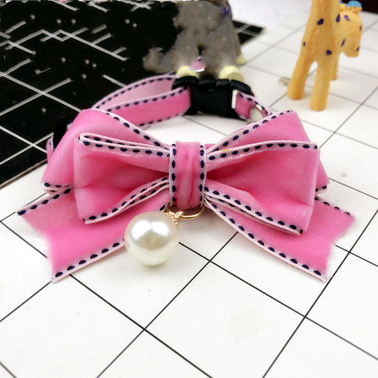 Collar con Moño de Perlas para Gatos y Perros - Image 2