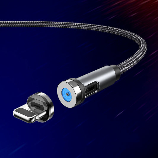 Cable de Carga Magnético Giratorio 3 en 1 Compatible con Apple