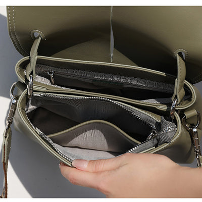 Bolso Bandolera de Cuero Coreano Retro para Mujer - Image 11