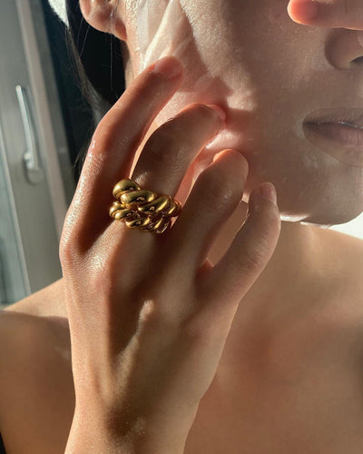 Anillo de Plata Esterlina Trenzado - Diseño Minimalista Lujo Punk