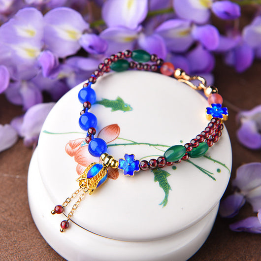 Pulsera Étnica Retro con Flores de Cuentas - Image 2