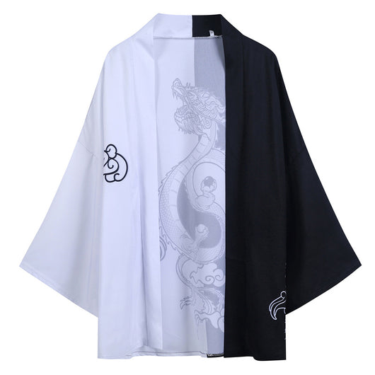 Bata Tai Chi Dragón Volador Estilo Chino - Hanfu Suelta con Estampado