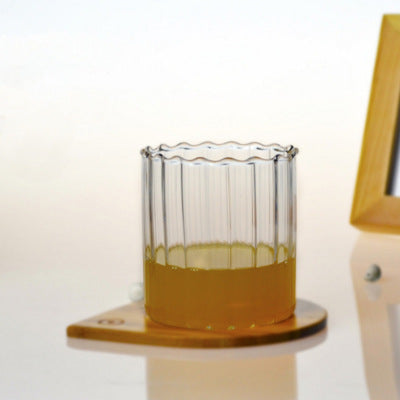 Juego de Tazas de Vidrio Ondulado para Té - Set Transparente