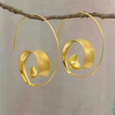 Aretes Espiral Hoja Personalidad - Diseño Moderno y Elegante