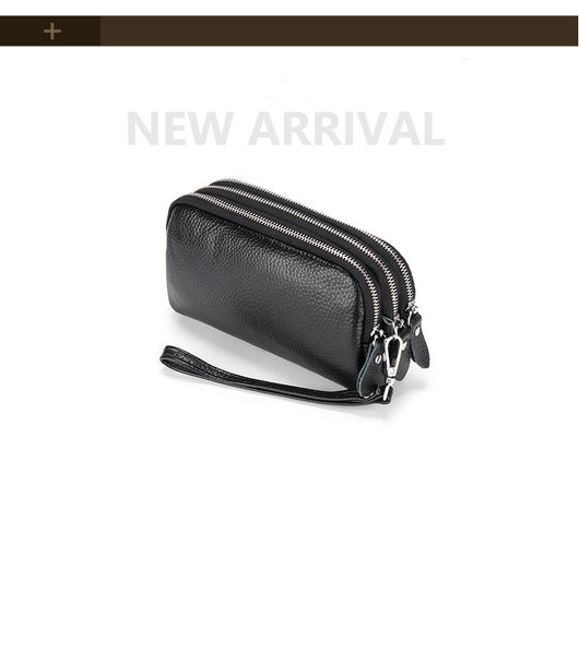 Billetera Clutch de Cuero Genuino con Muñequera y Compartimentos para Celular - Image 8