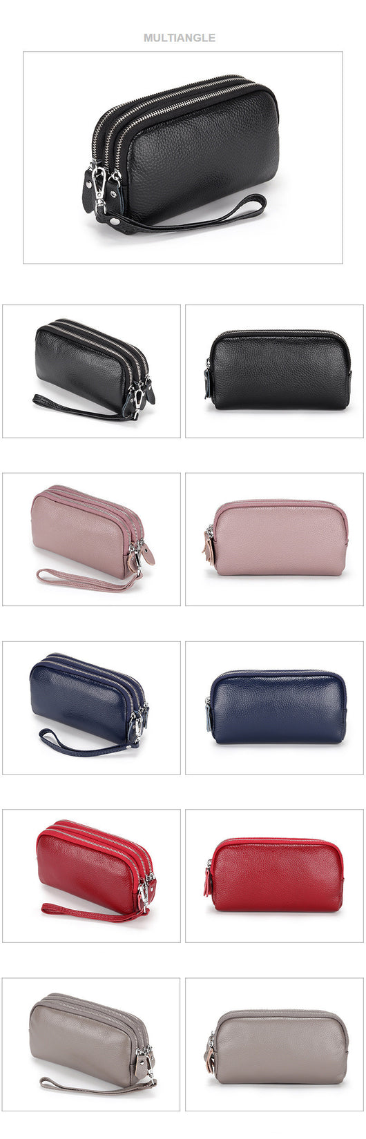 Billetera Clutch de Cuero Genuino con Muñequera y Compartimentos para Celular - Image 18
