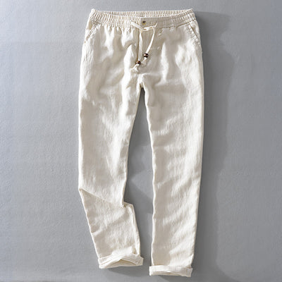Pantalones de Lino con Cintura Elástica Suelta - Image 13