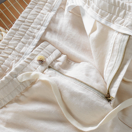 Pantalones de Lino con Cintura Elástica Suelta - Image 4