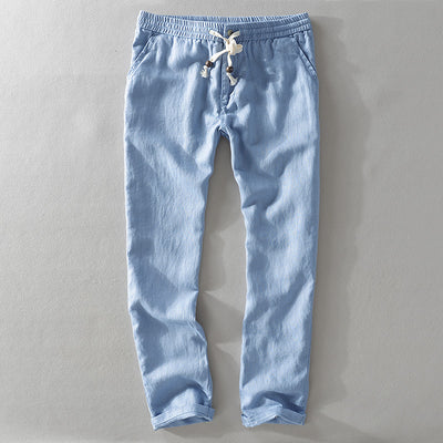 Pantalones de Lino con Cintura Elástica Suelta - Image 3