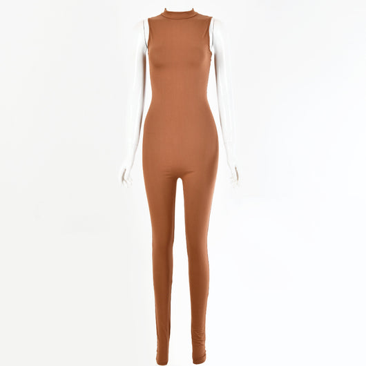 Jumpsuit Elegante Sin Mangas Ajustado Estilo Europeo para Mujer - Image 8