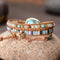 Pulsera de Turquesa Natural Tejida a Mano con Cristales y Piedras