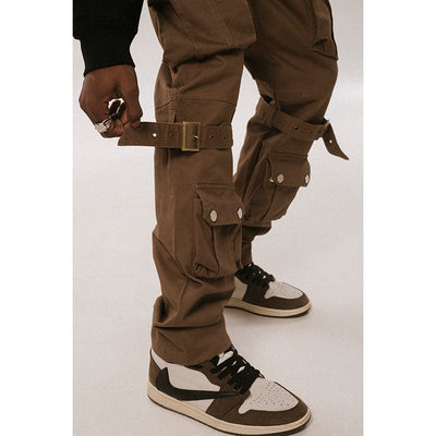 Pantalones Multibolsillos en Negro y Marrón - Image 3