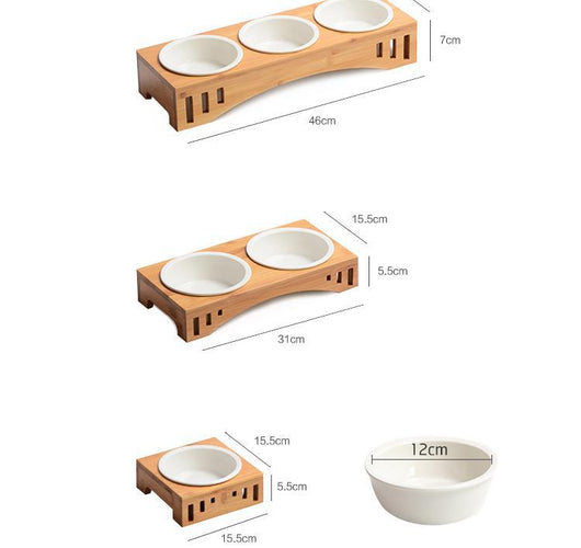 Comedero para Gatos de Cerámica con Base de Madera Maciza - Image 10