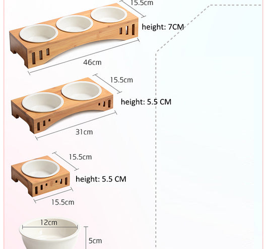 Comedero para Gatos de Cerámica con Base de Madera Maciza - Image 14