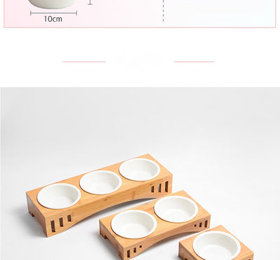 Comedero para Gatos de Cerámica con Base de Madera Maciza - Image 15