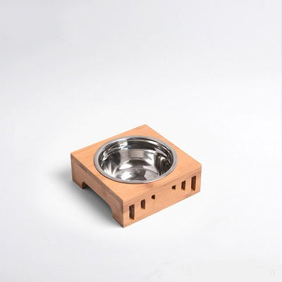 Comedero para Gatos de Cerámica con Base de Madera Maciza - Image 4