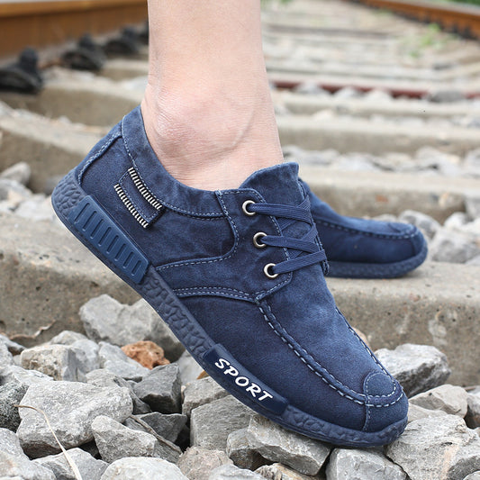 Zapatos de Lona Hombre Tela Vaquera Desgastada