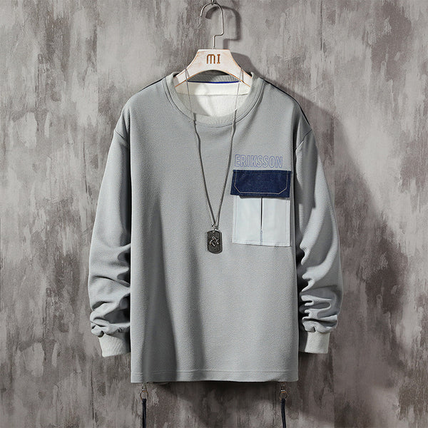 Suéter Casual Estampado para Hombre Cuello Redondo Manga Larga