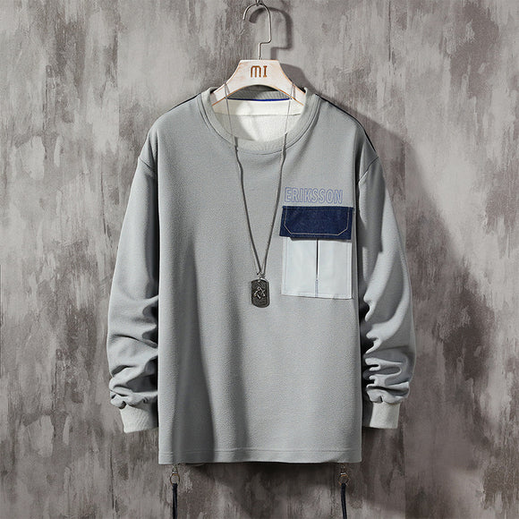Suéter Casual Estampado para Hombre Cuello Redondo Manga Larga