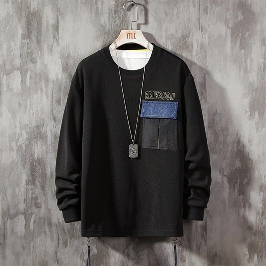 Suéter Casual Estampado para Hombre Cuello Redondo Manga Larga