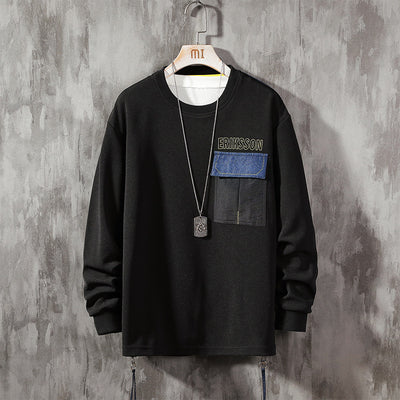 Suéter Casual Estampado para Hombre Cuello Redondo Manga Larga