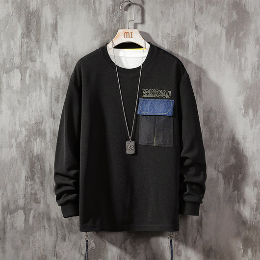Suéter Casual Estampado para Hombre Cuello Redondo Manga Larga