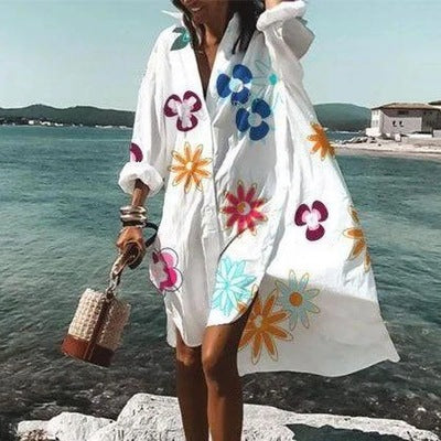 Vestido Camisero Elegante de Moda Europea y Americana