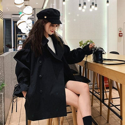 Blusa Universitaria Coreana Suelta Versátil para Combinar