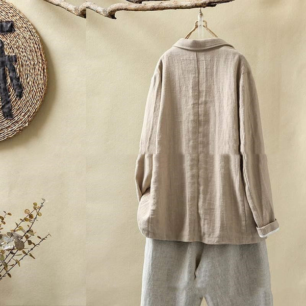 Traje Suelto Casual de Algodón y Lino para Mujer